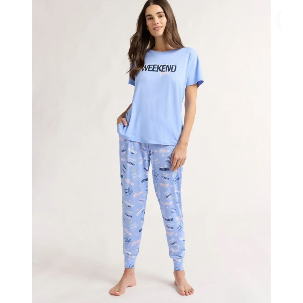 Women’s Ultra Soft Short Sleeve Pajama Lounge Sleep 2, 2-Piece Sets Size S - Picture 13 of 14